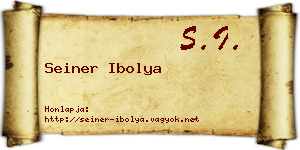 Seiner Ibolya névjegykártya